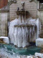 Frozen fountain at the Bay Centre on Fort Street.jpg
