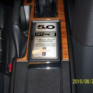GT/CS Dash Plaque 2011